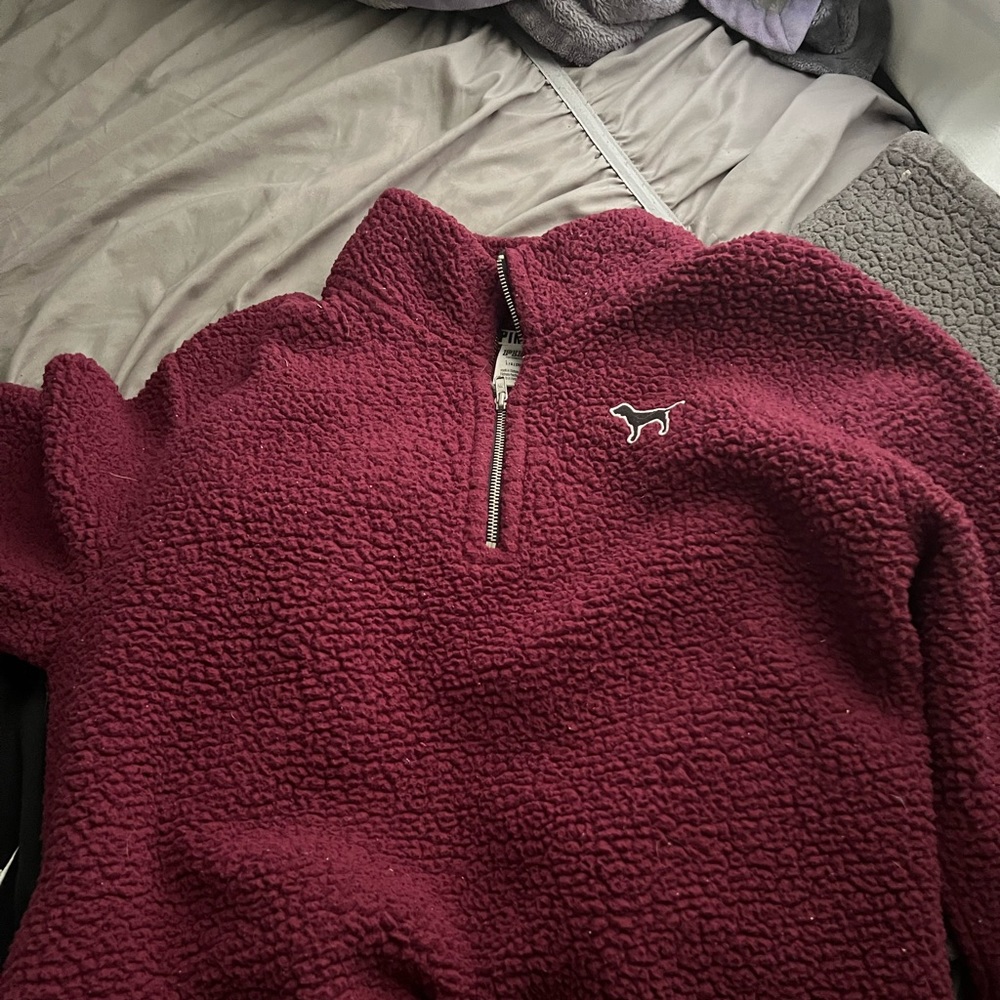 Puffy matron pink quarter zip